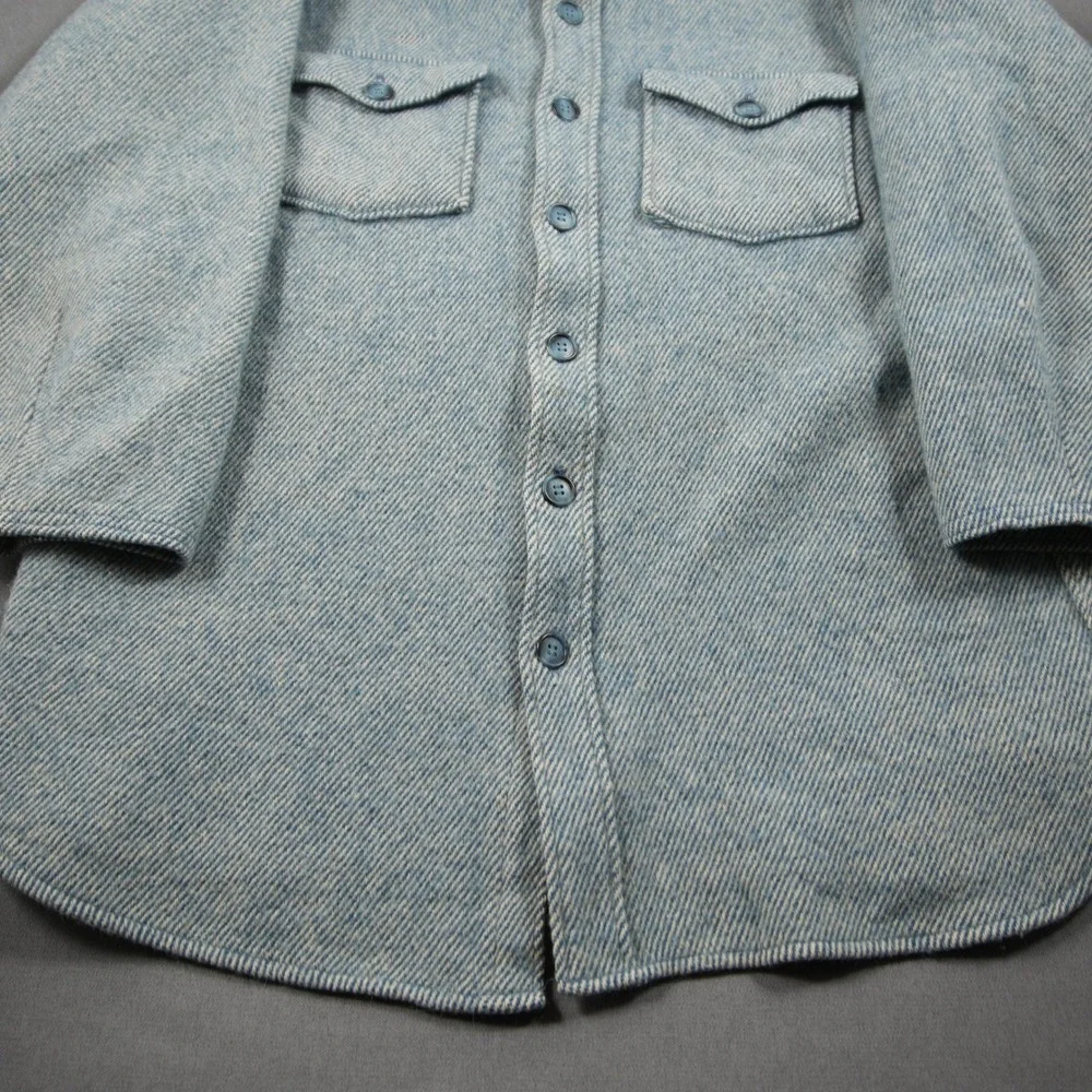 VTG L.L. Bean Northwoods USA 100% Wool Twill Men Shirt L Western Coastal Outdoor